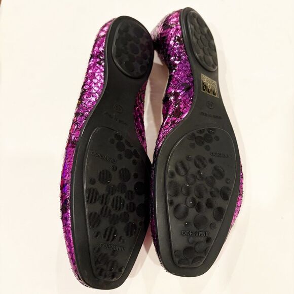 Jimmy Choo Purple Snakeskin Ballet Flat Slip On Size 40 - Picture 6 of 9